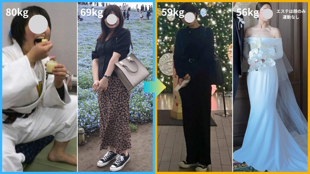 筆者のビフォーアフターの画像
