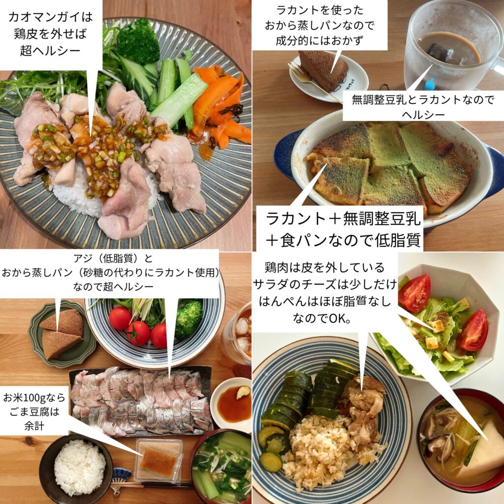 脂質制限のときに食べていた食事例