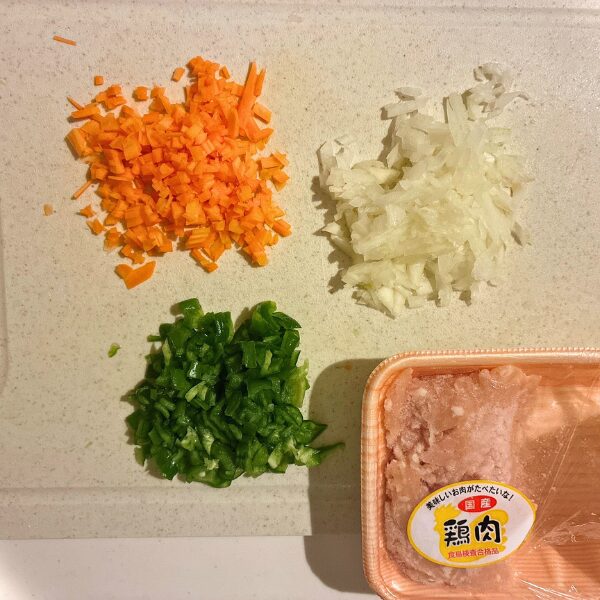 ガパオライスの工程1
-lowfat-gapaorice-diet-recipe