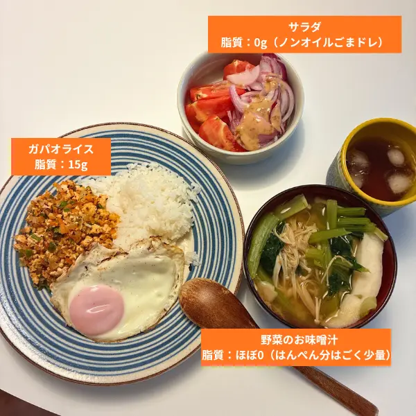 ガパオライスの献立イメージ
-lowfat-gapaorice-diet-recipe